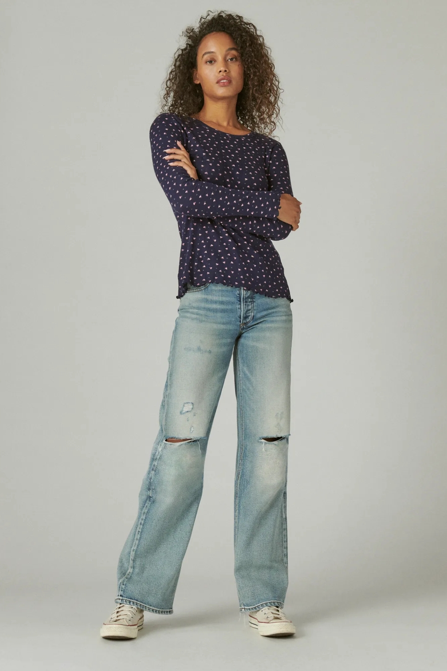 POINTELLE LONG SLEEVE TEE, image 2