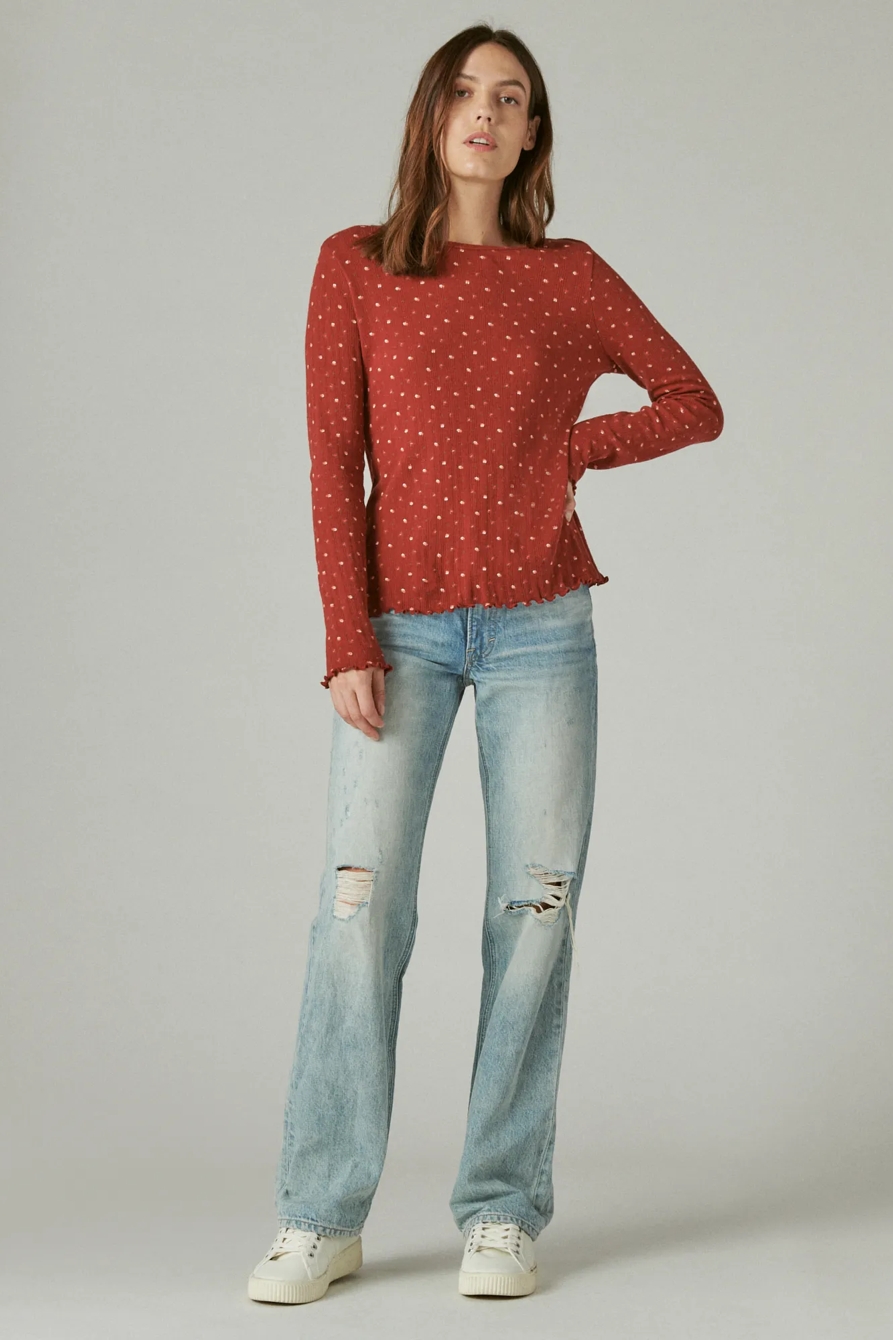 POINTELLE LONG SLEEVE TEE, image 2
