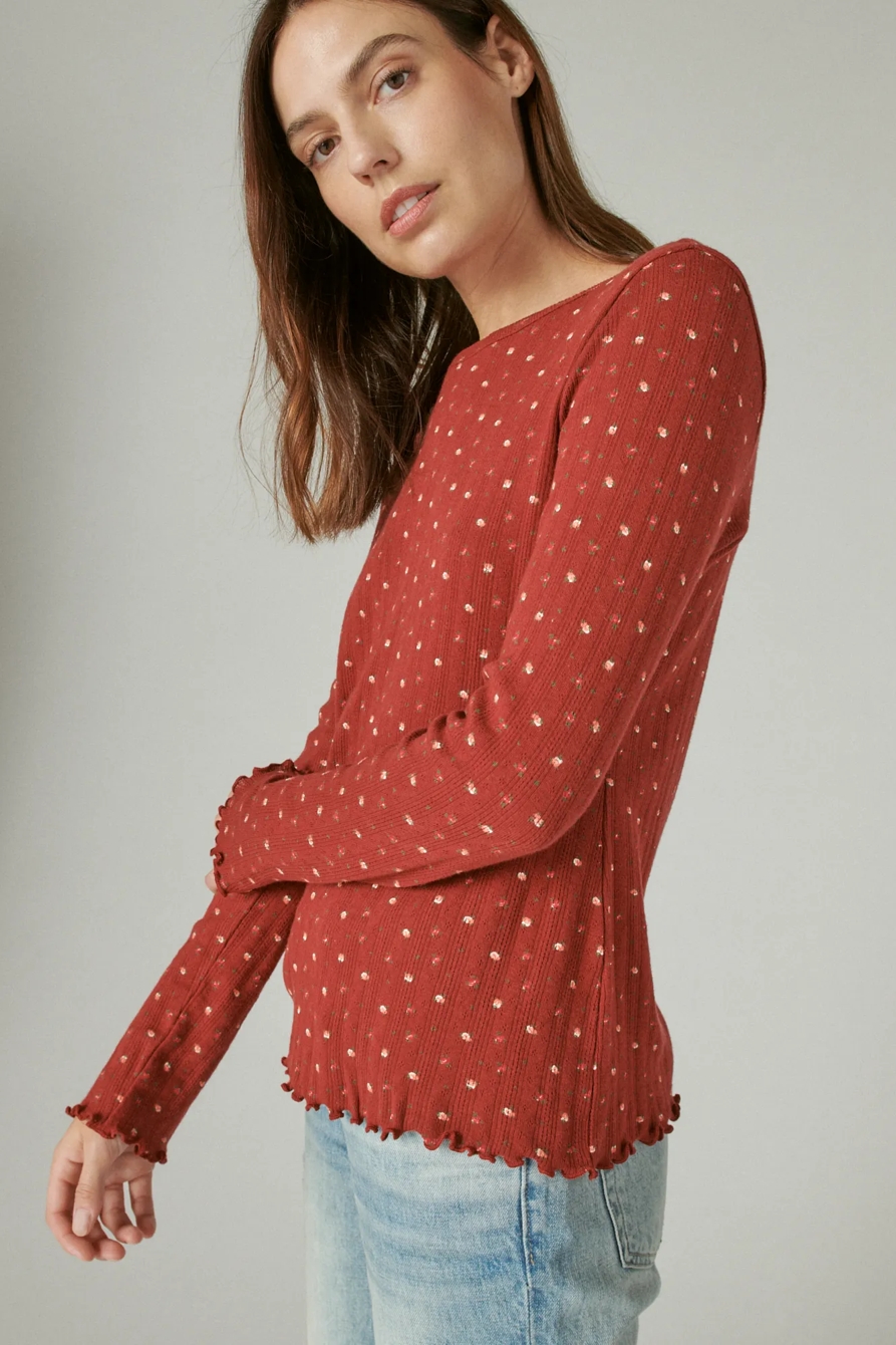POINTELLE LONG SLEEVE TEE, image 3
