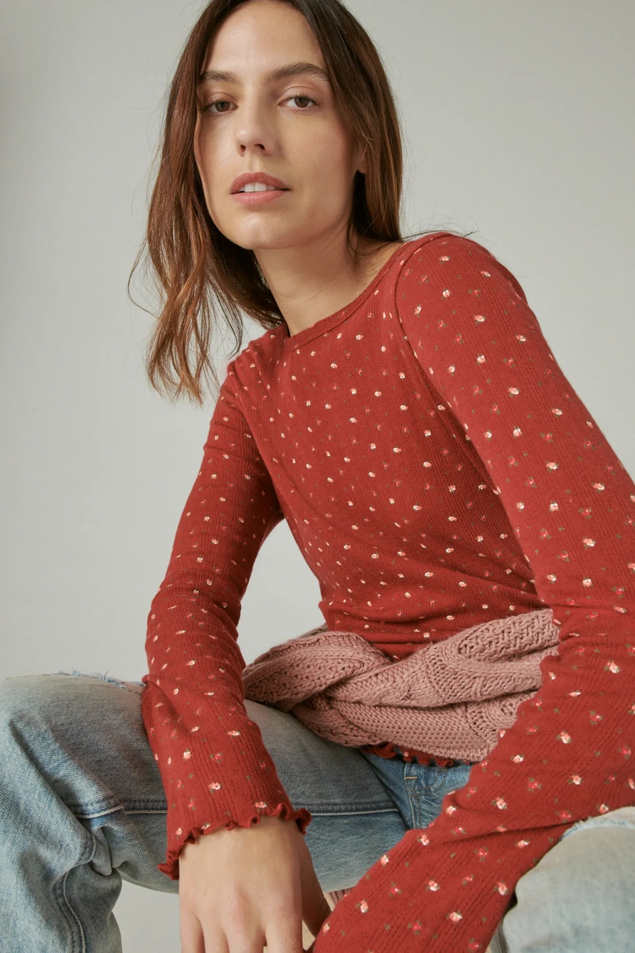 POINTELLE LONG SLEEVE TEE, image 6