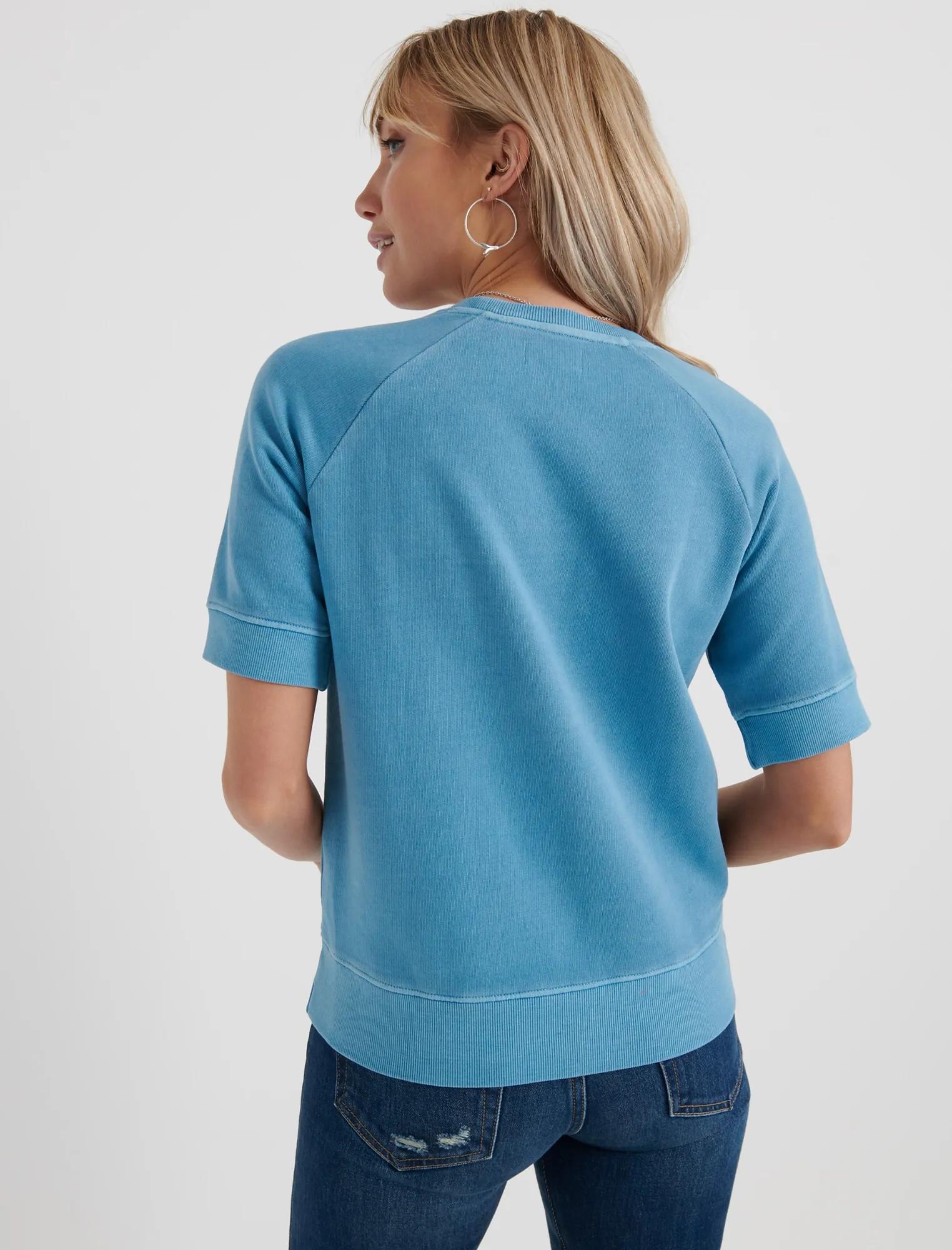 SHORT SLEEVE PALM PRINT SWEATSHIRT, image 3