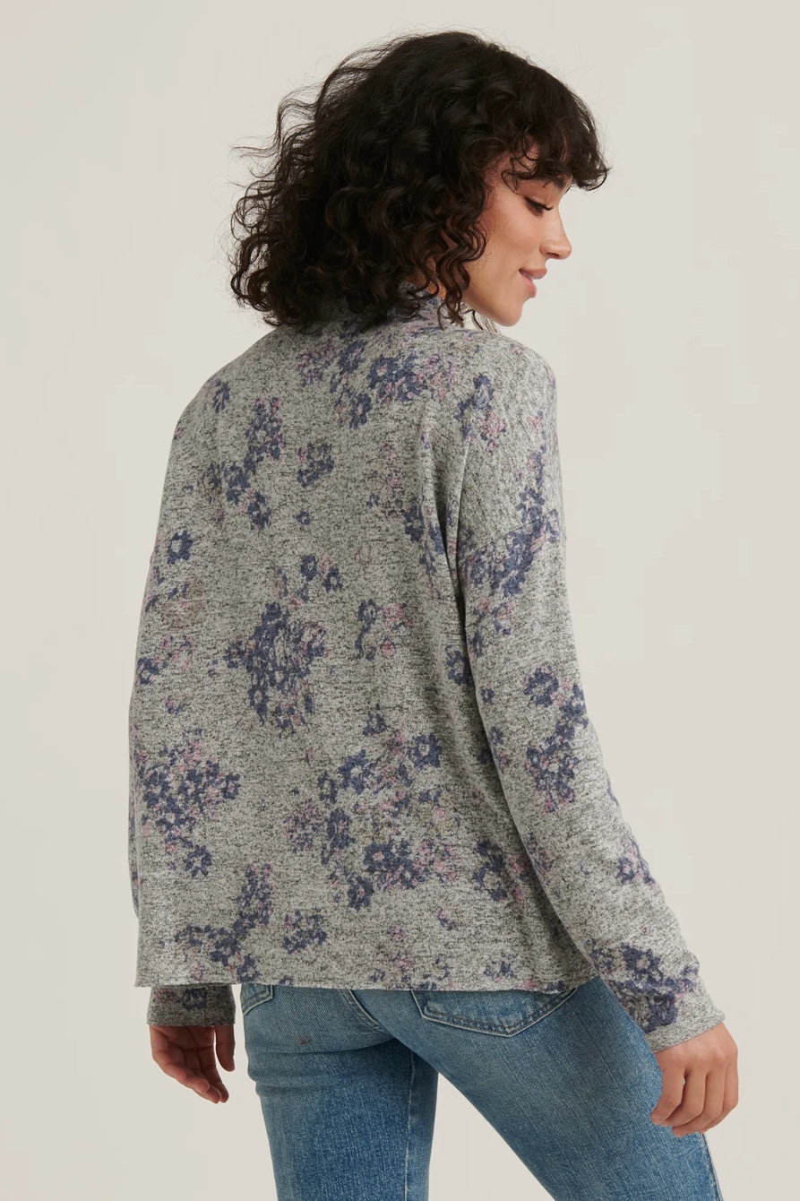 CLOUD JERSEY PRINTED MOCK NECK TOP, image 4