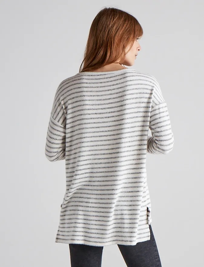STRIPED CLOUD JERSEYPULLOVER TUNIC SWEATSHIRT, image 2
