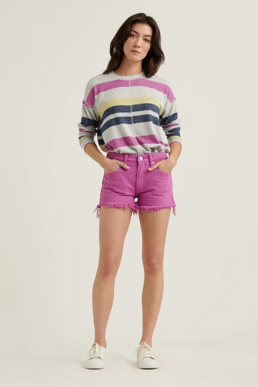 MULTI STRIPE CLOUD JERSEY PULLOVER SWEATSHIRT, image 2