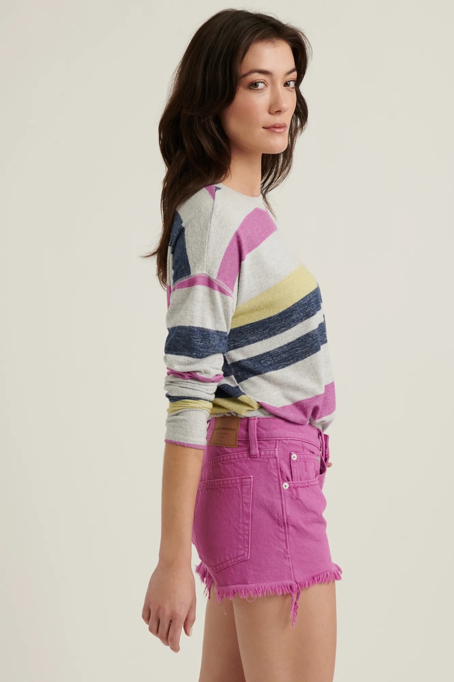 MULTI STRIPE CLOUD JERSEY PULLOVER SWEATSHIRT, image 3