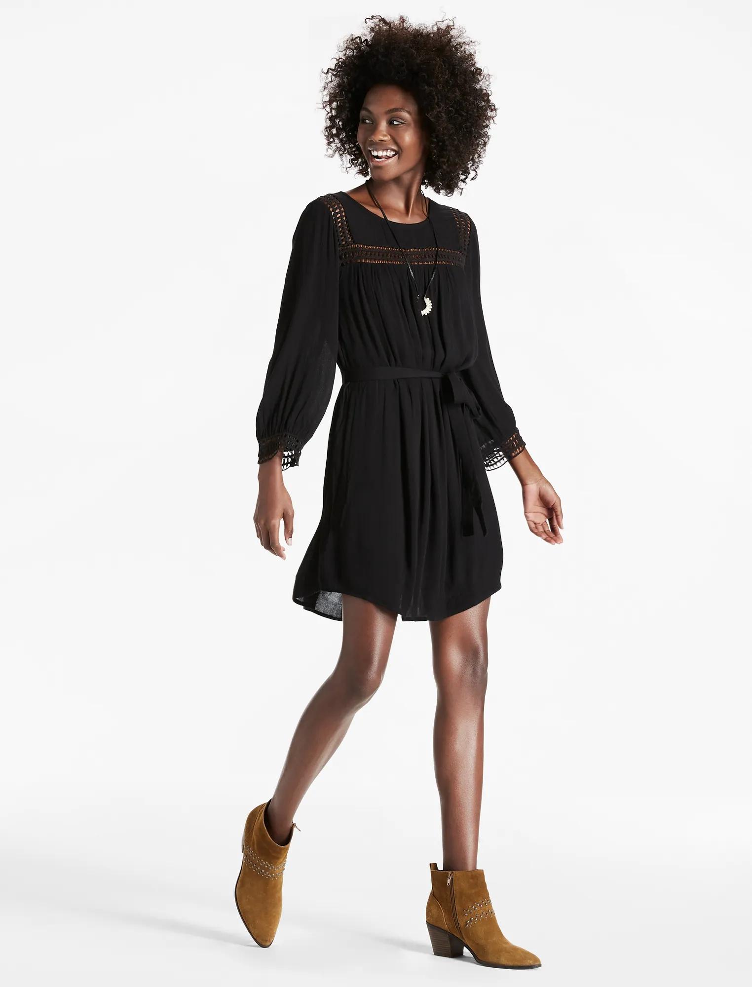 geo lace dress Short-Sleeve Geo Lace Mini Shirt Dress
