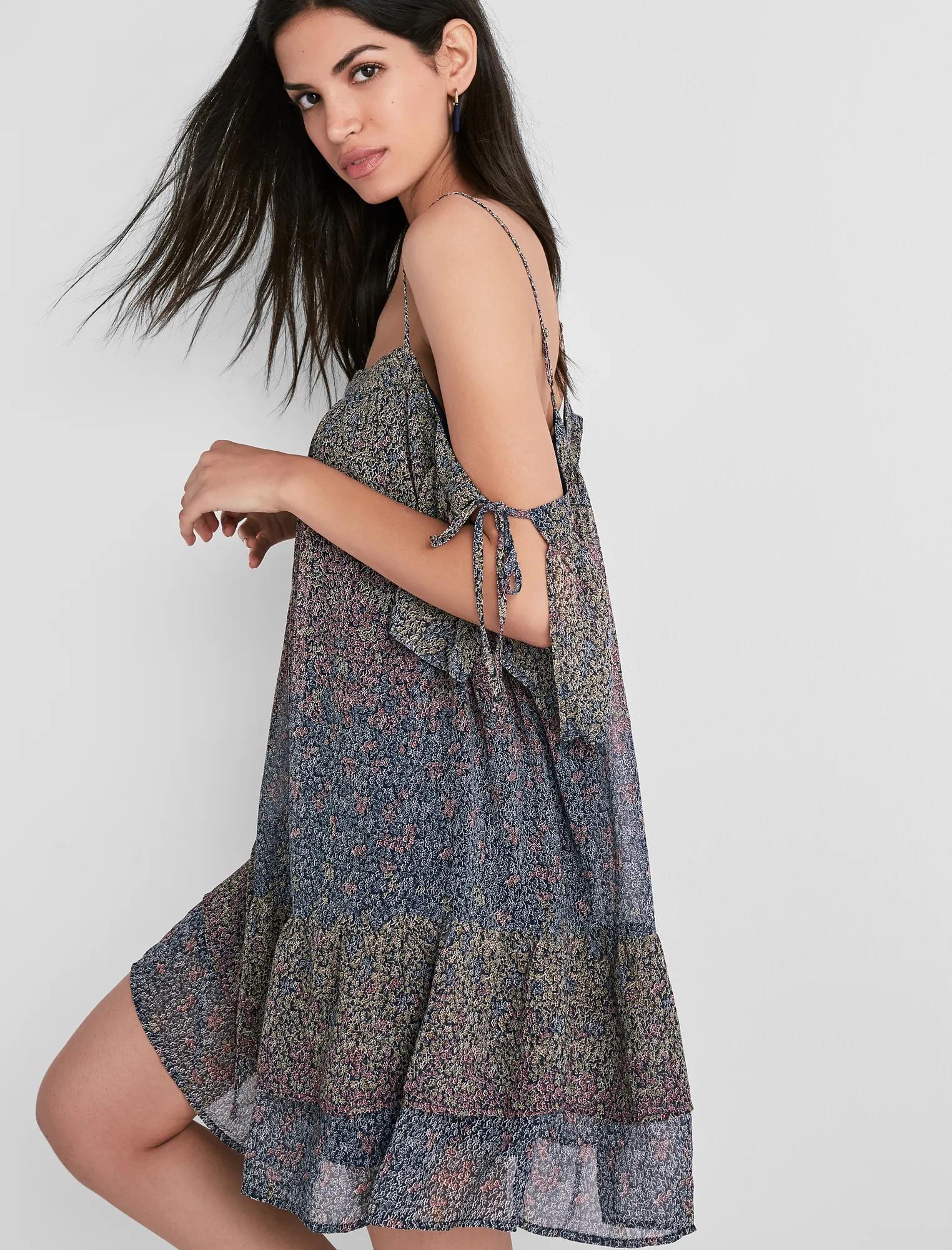 COLD SHOULDER RUFFLE DRESS, image 1