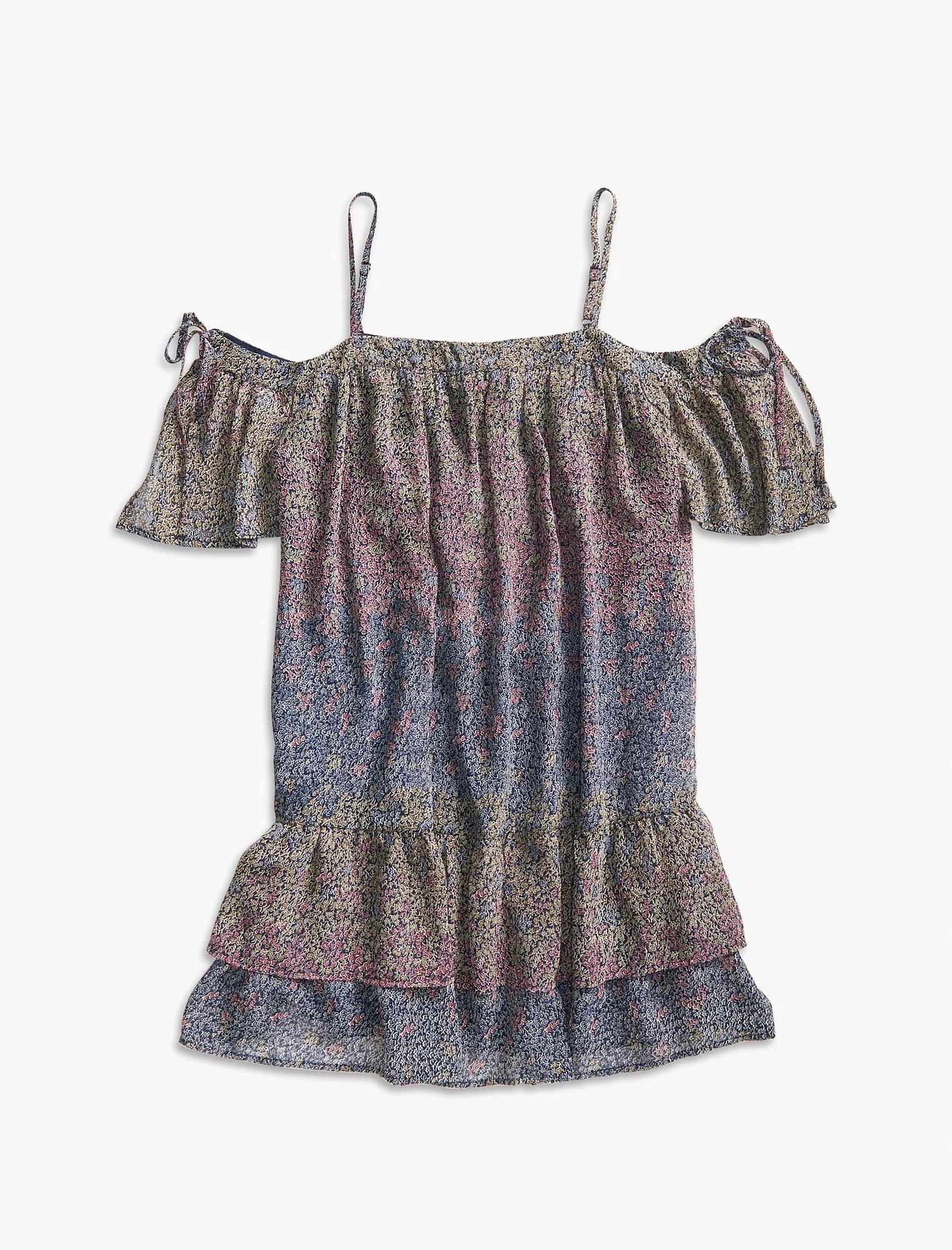 COLD SHOULDER RUFFLE DRESS, image 4
