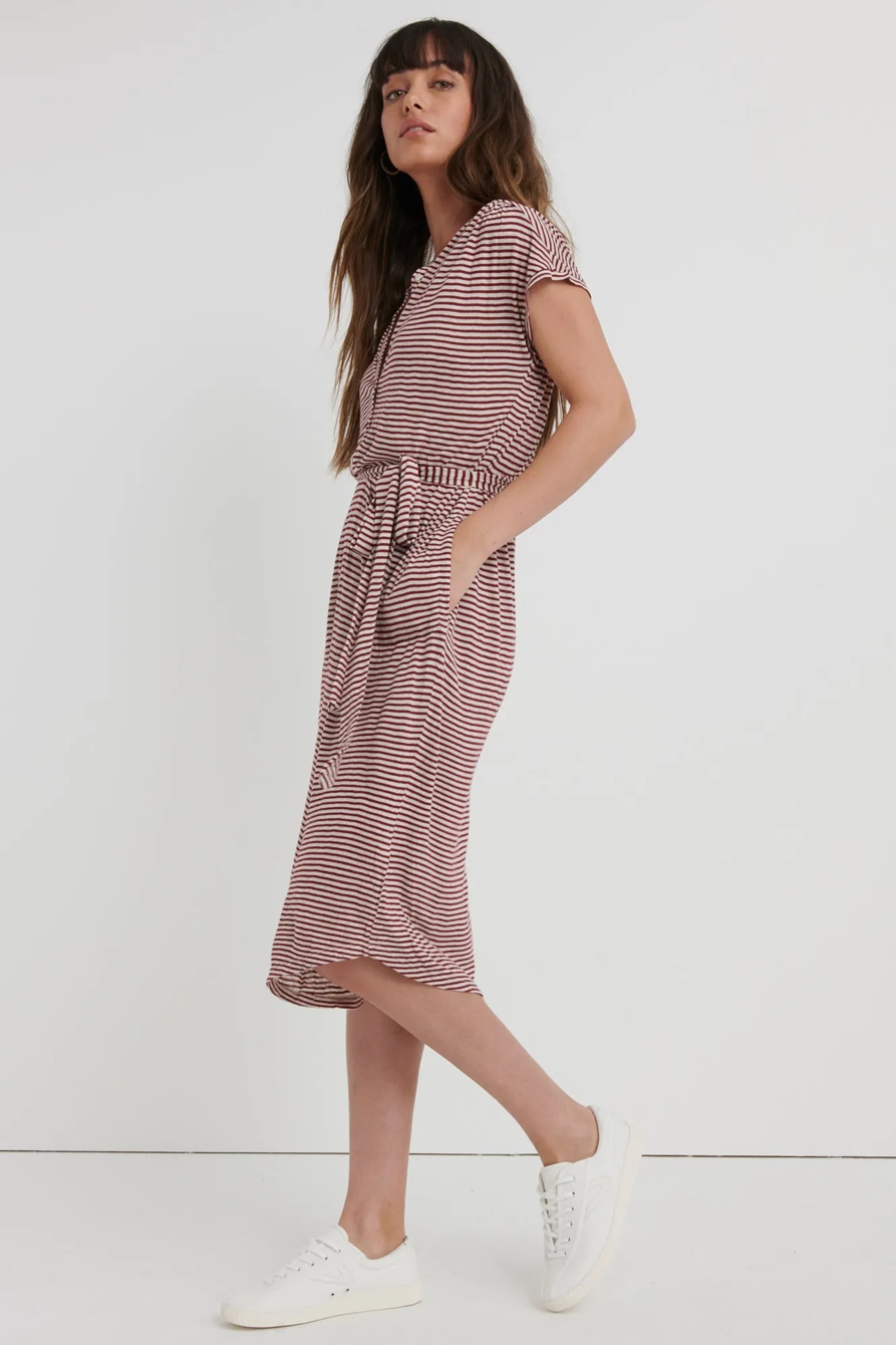 STRIPE HENLEY DRESS, image 2