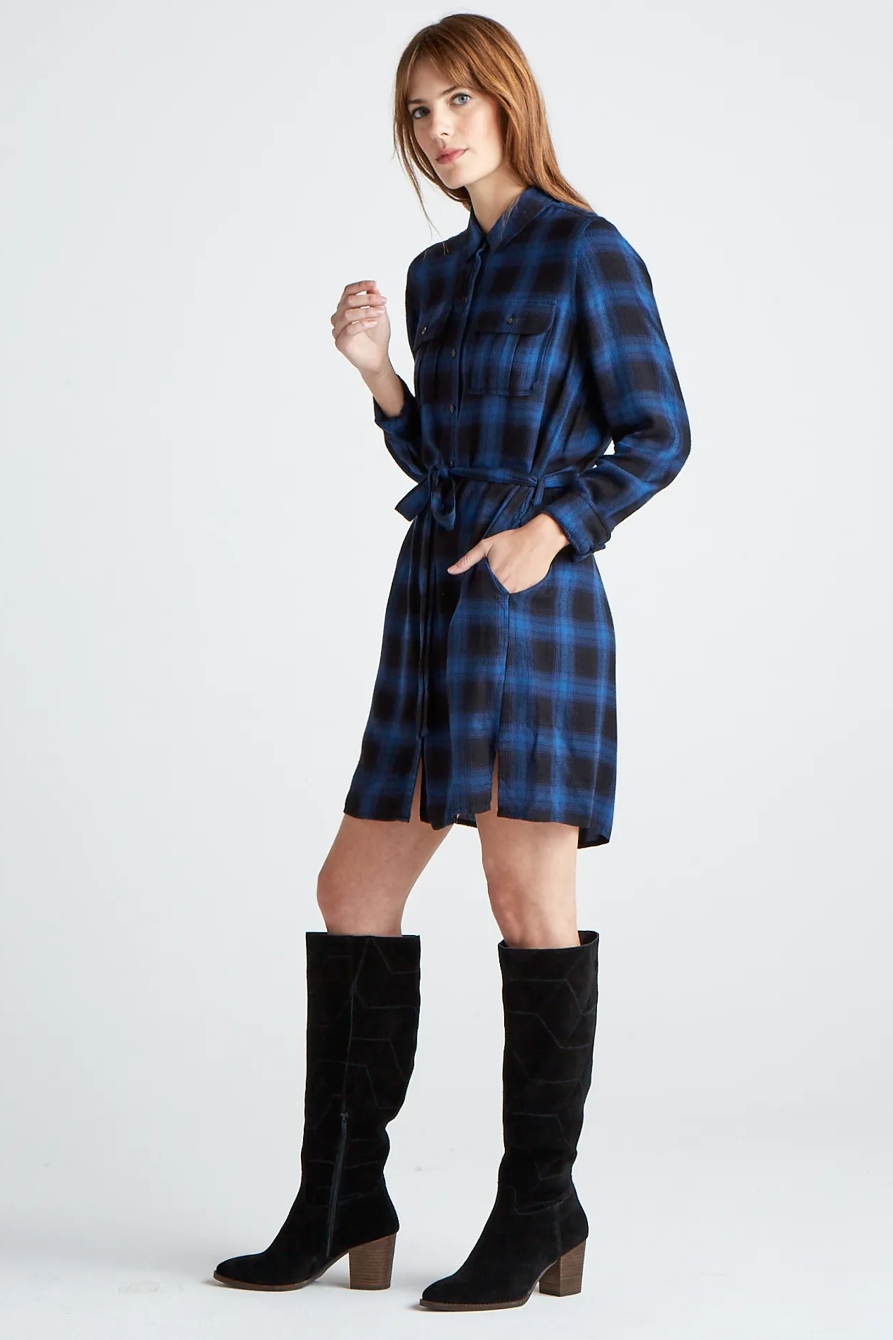 TONI PLAID SHIRT DRESS, image 2