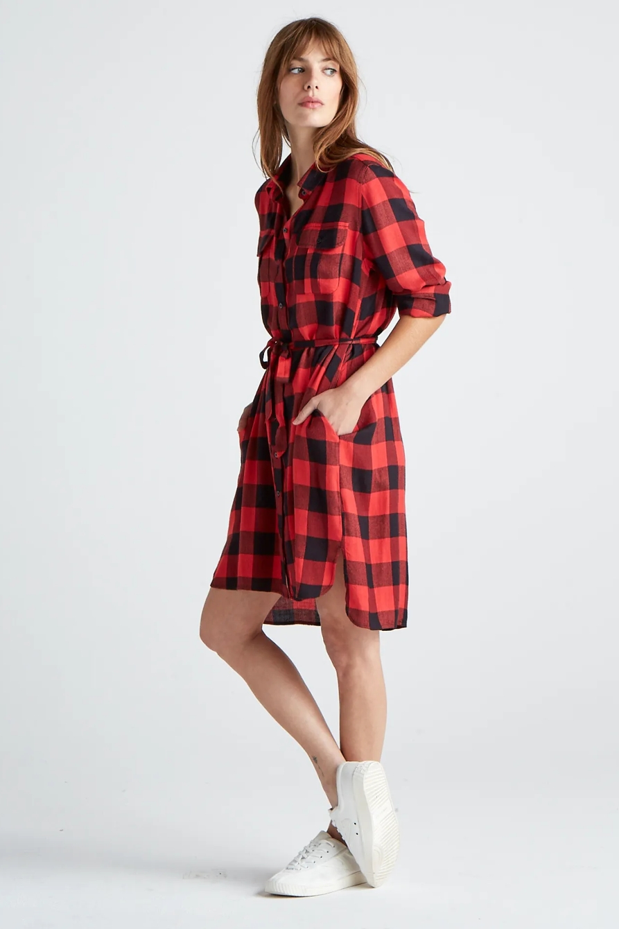TONI PLAID SHIRT DRESS, image 2