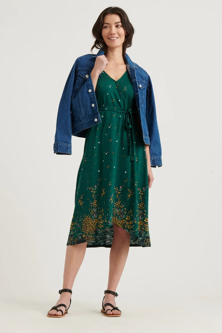 TIE SHOULDER WRAP DRESS, image 2