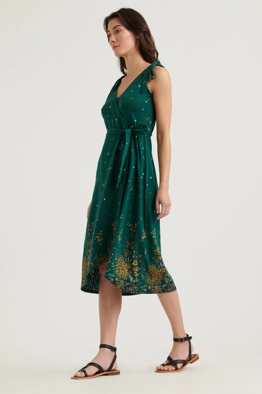 TIE SHOULDER WRAP DRESS, image 3
