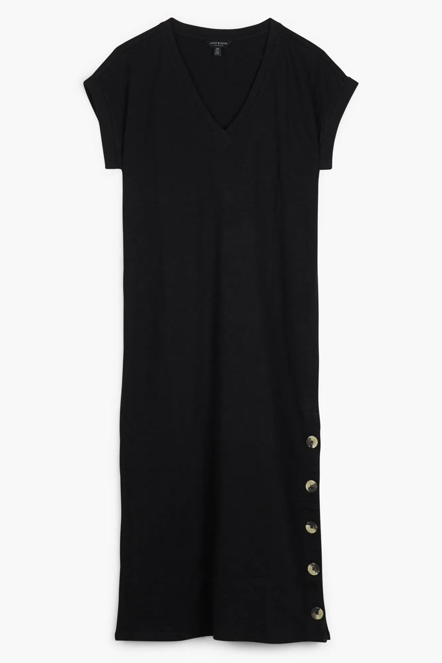 SIDE BUTTON KNIT DRESS, image 1