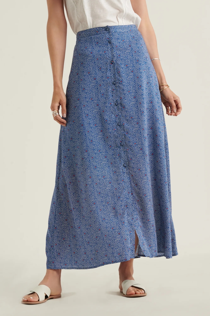 POLKA DOT BUTTON FRONT SKIRT, image 4