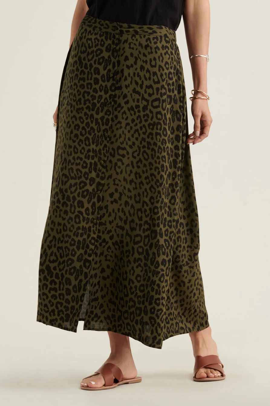 LEOPARD BUTTON FRONT SKRT, image 4