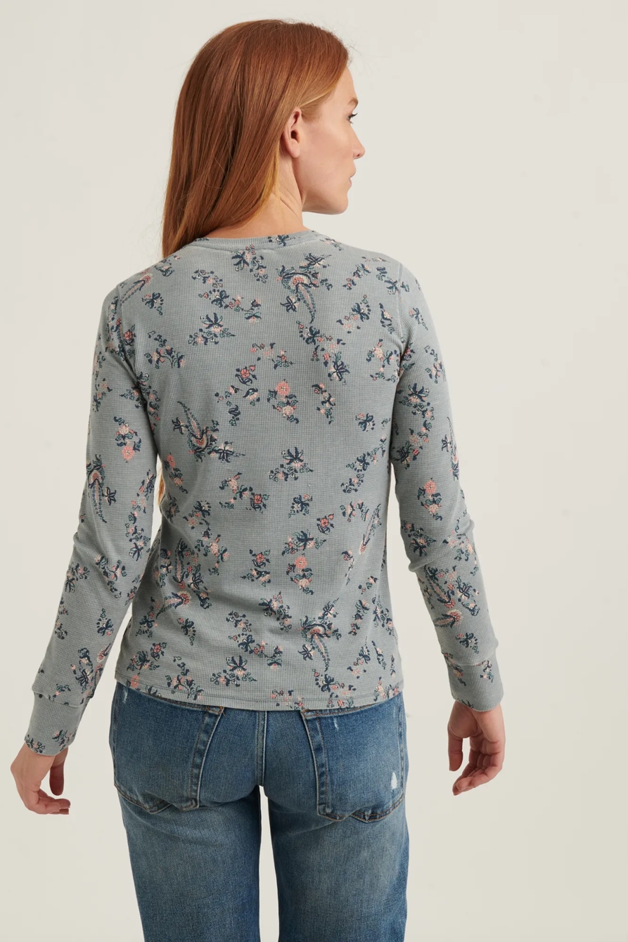 PRINTED BURNOUT HENLEY TEE, image 4