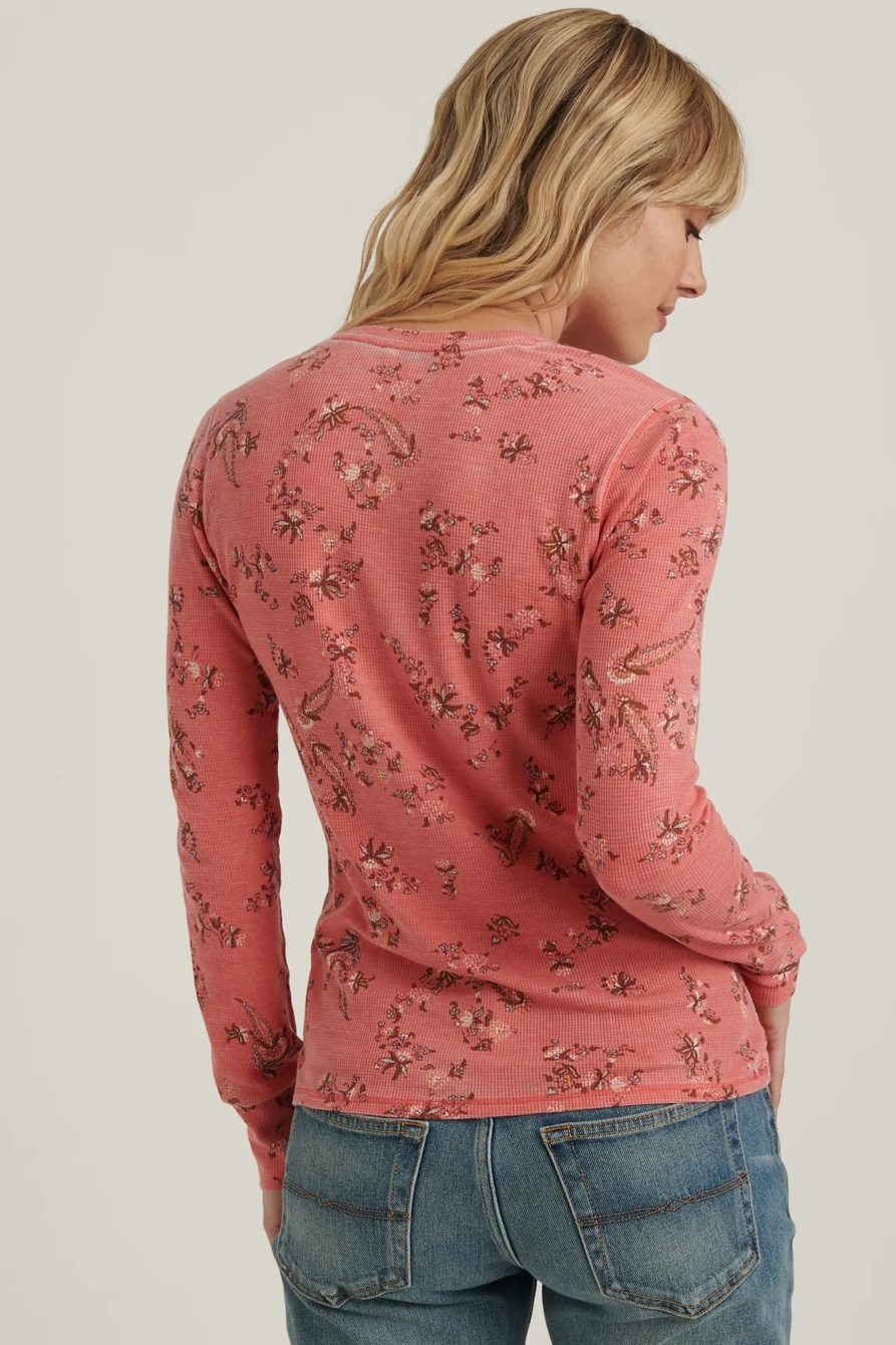 PRINTED BURNOUT HENLEY TEE, image 4