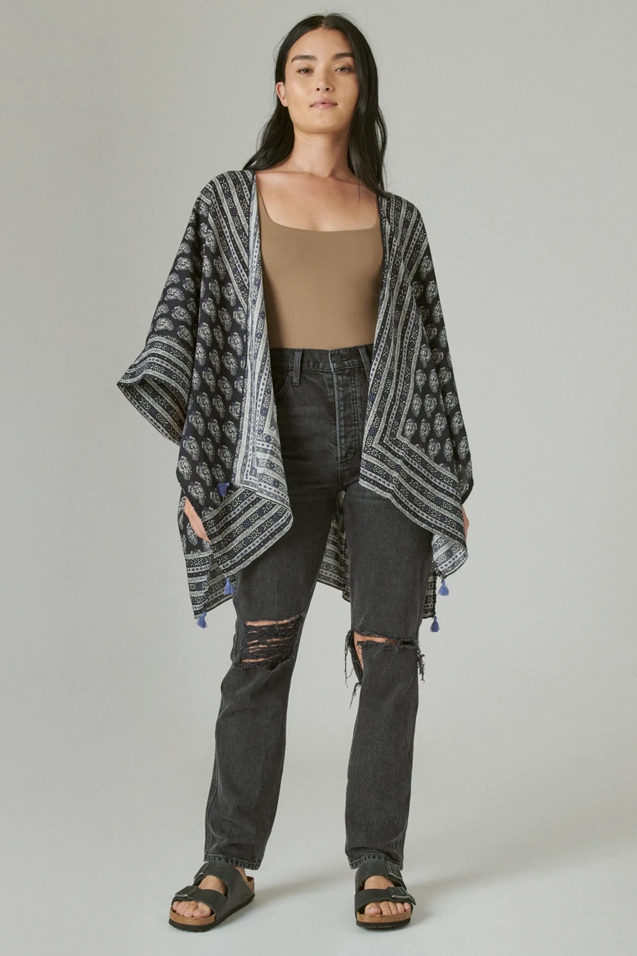 BORDER PRINT KIMONO, image 2