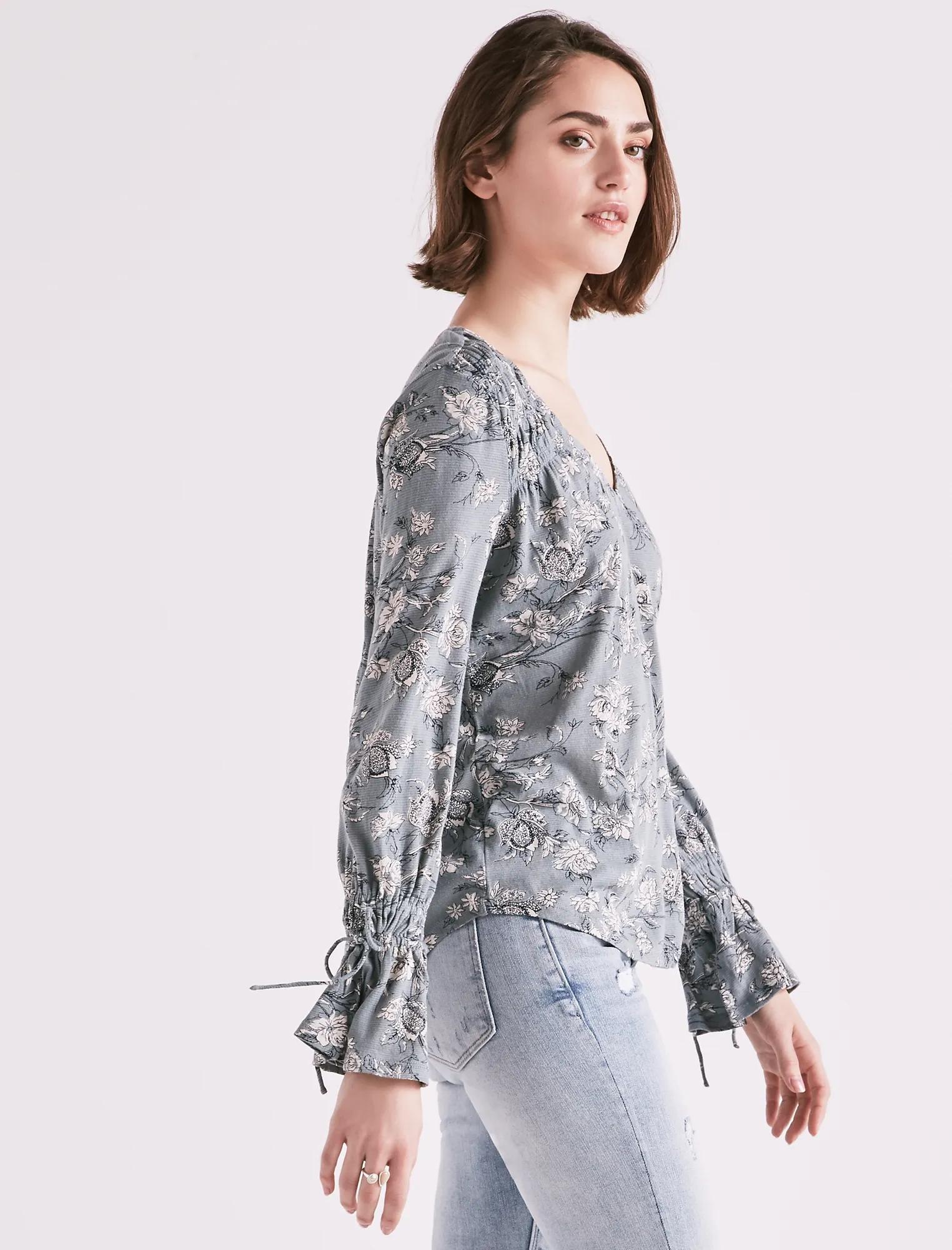 LONG SLEEVE PRINTED TOP, image 1