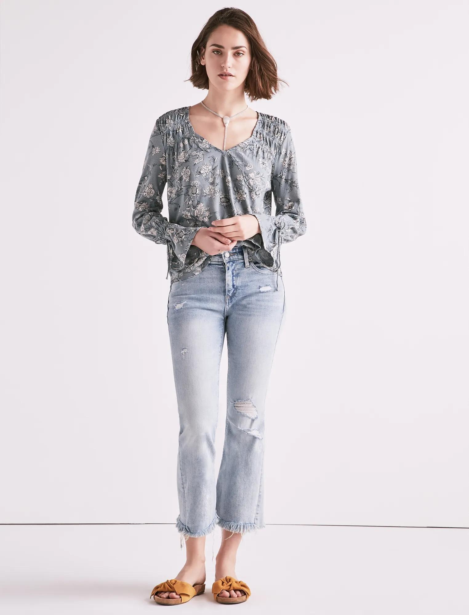 LONG SLEEVE PRINTED TOP, image 2