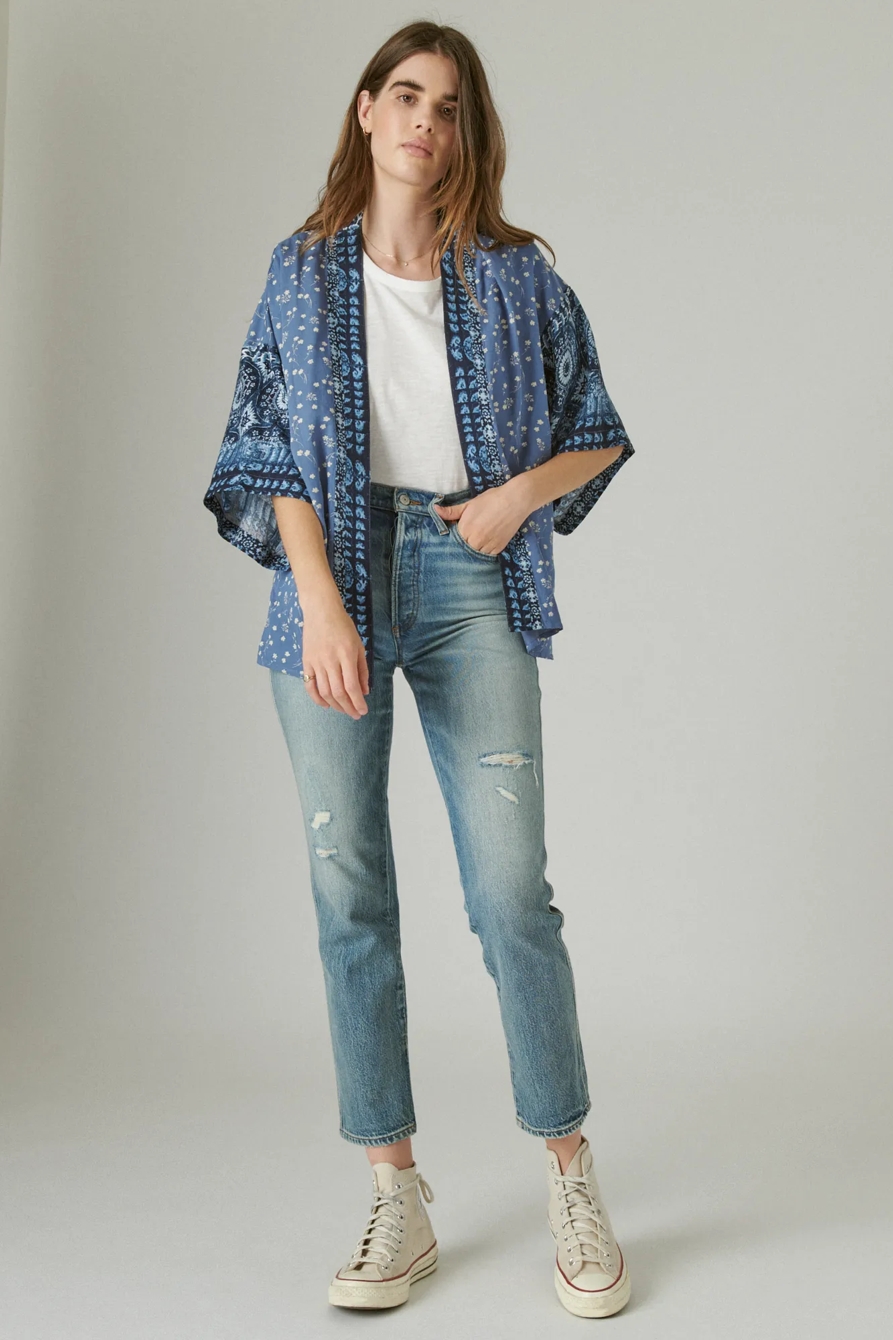 INDIGO FLORAL KIMONO, image 2