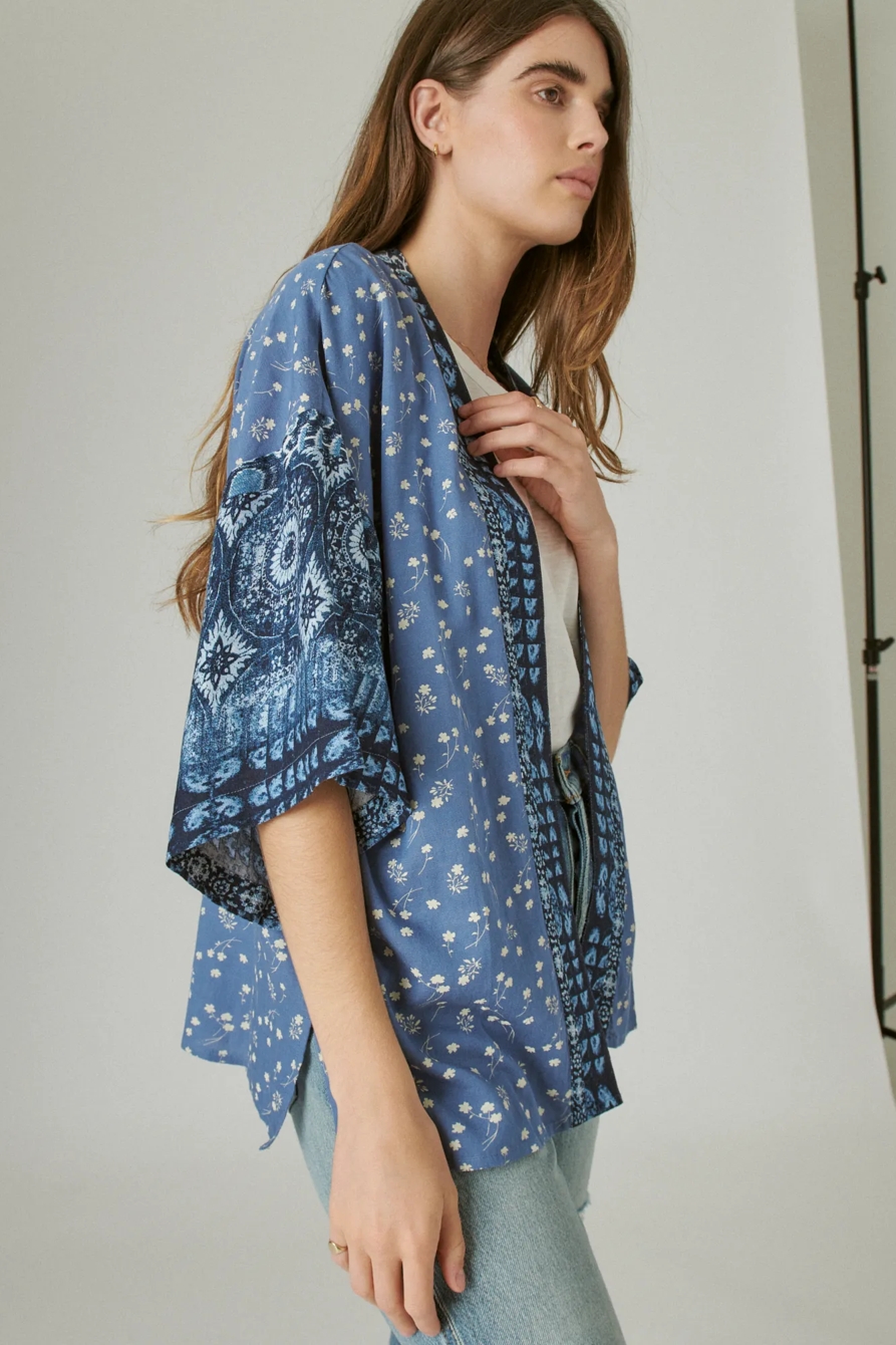 INDIGO FLORAL KIMONO, image 3