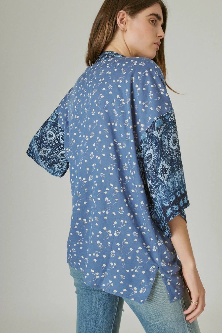 INDIGO FLORAL KIMONO, image 4