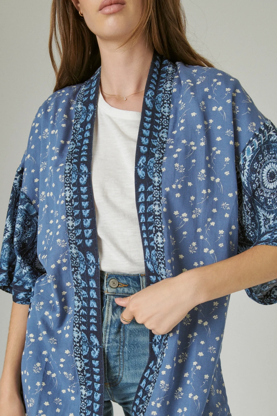 INDIGO FLORAL KIMONO, image 5