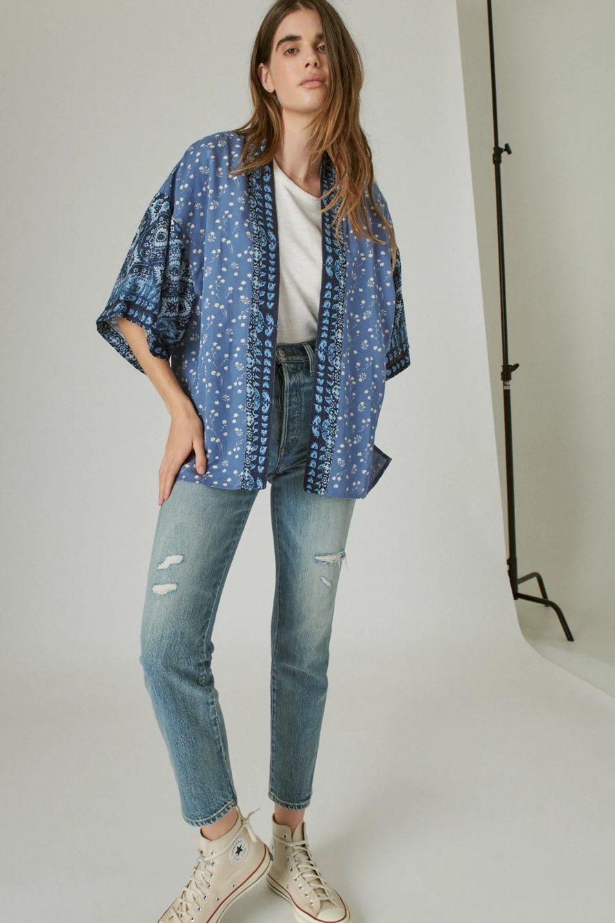 INDIGO FLORAL KIMONO, image 6