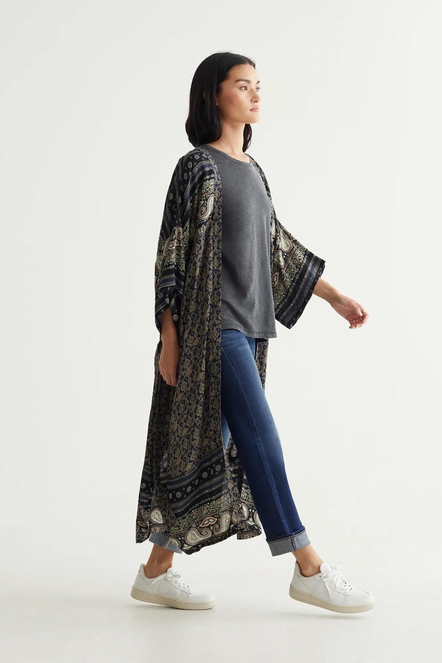 MAXI KIMONO BORDER PRINT, image 2