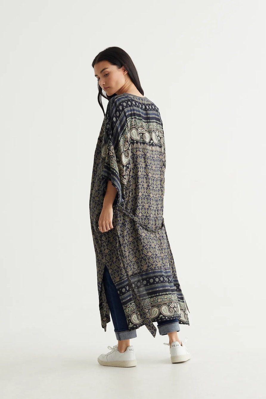 MAXI KIMONO BORDER PRINT, image 3
