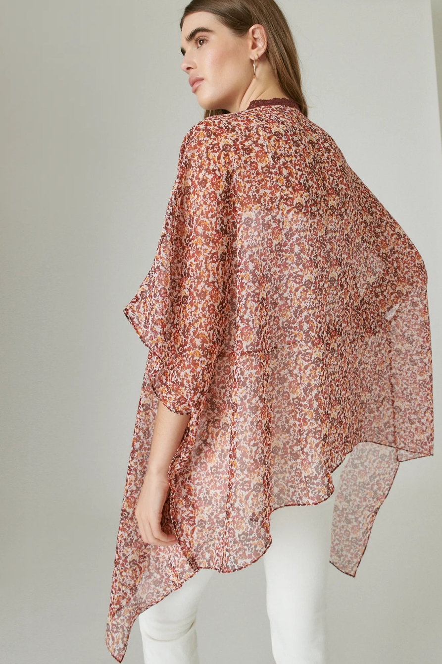 FLORAL WAIST TIE SHORT KIMONO, image 4