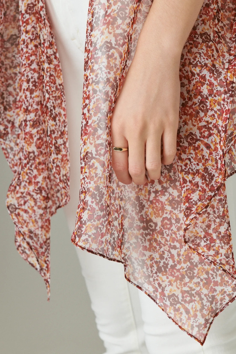 FLORAL WAIST TIE SHORT KIMONO, image 5