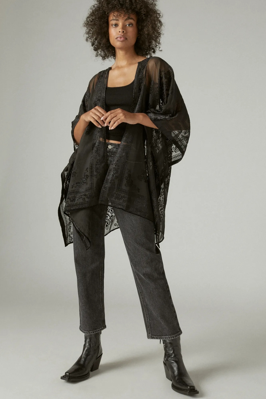 VELVET BURNOUT KIMONO, image 2