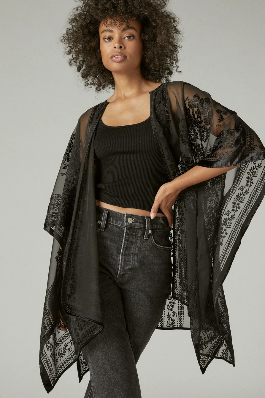 VELVET BURNOUT KIMONO, image 3