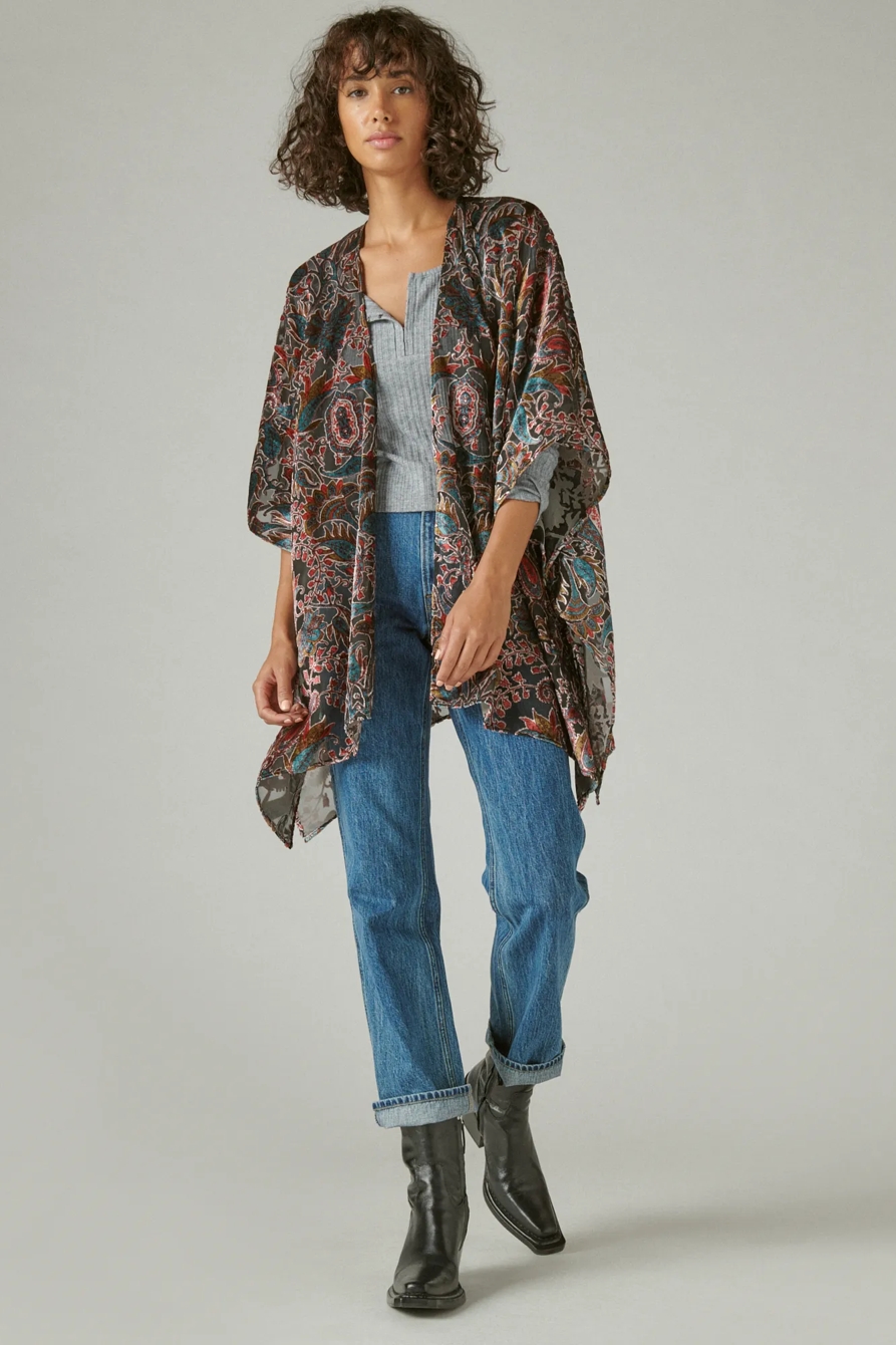 VELVET BURNOUT KIMONO, image 2
