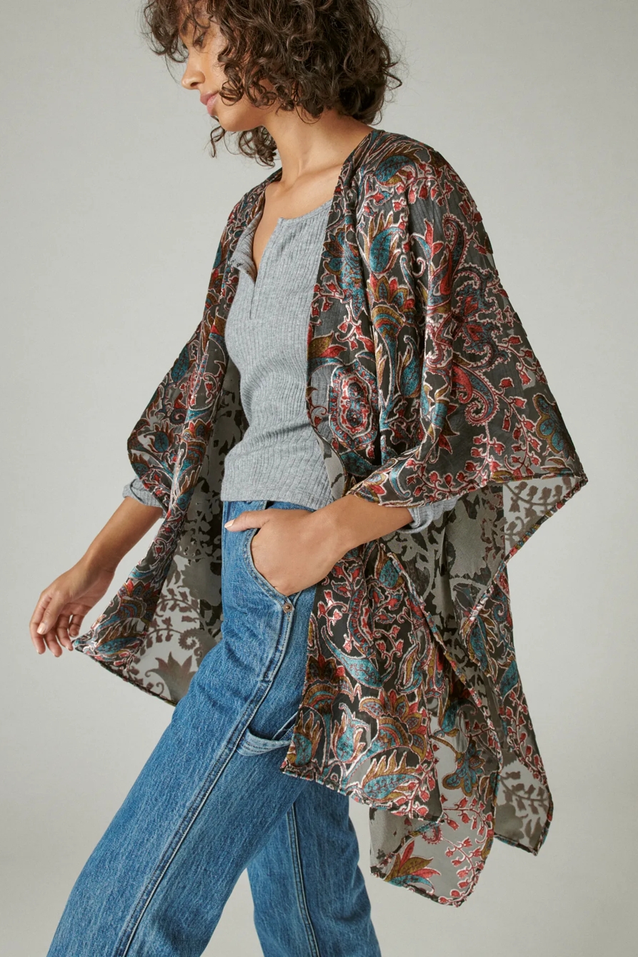 VELVET BURNOUT KIMONO, image 3