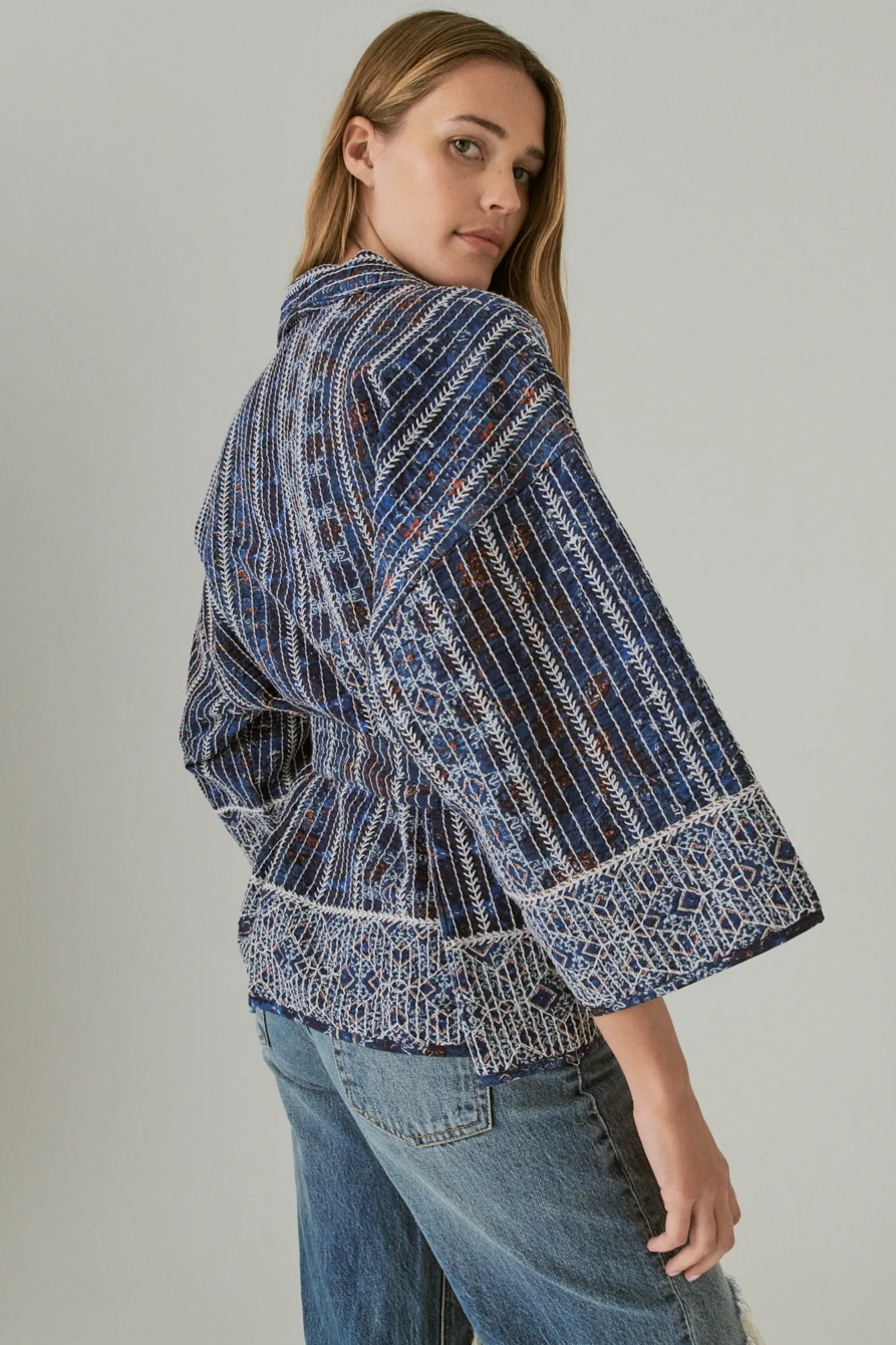 QUILTED INDIGO KIMONO, image 2