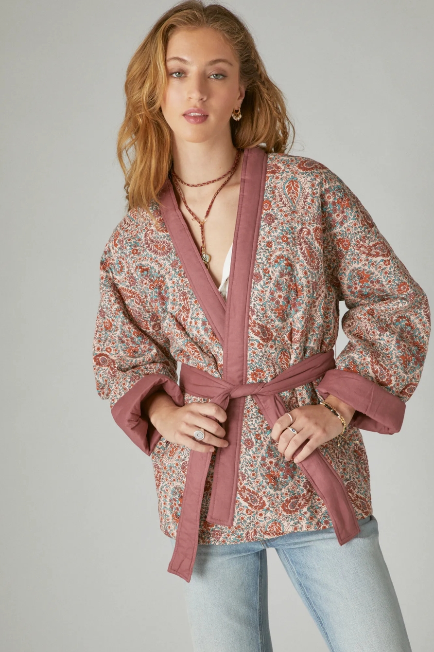 PAISLEY QUILTED KIMONO, image 2