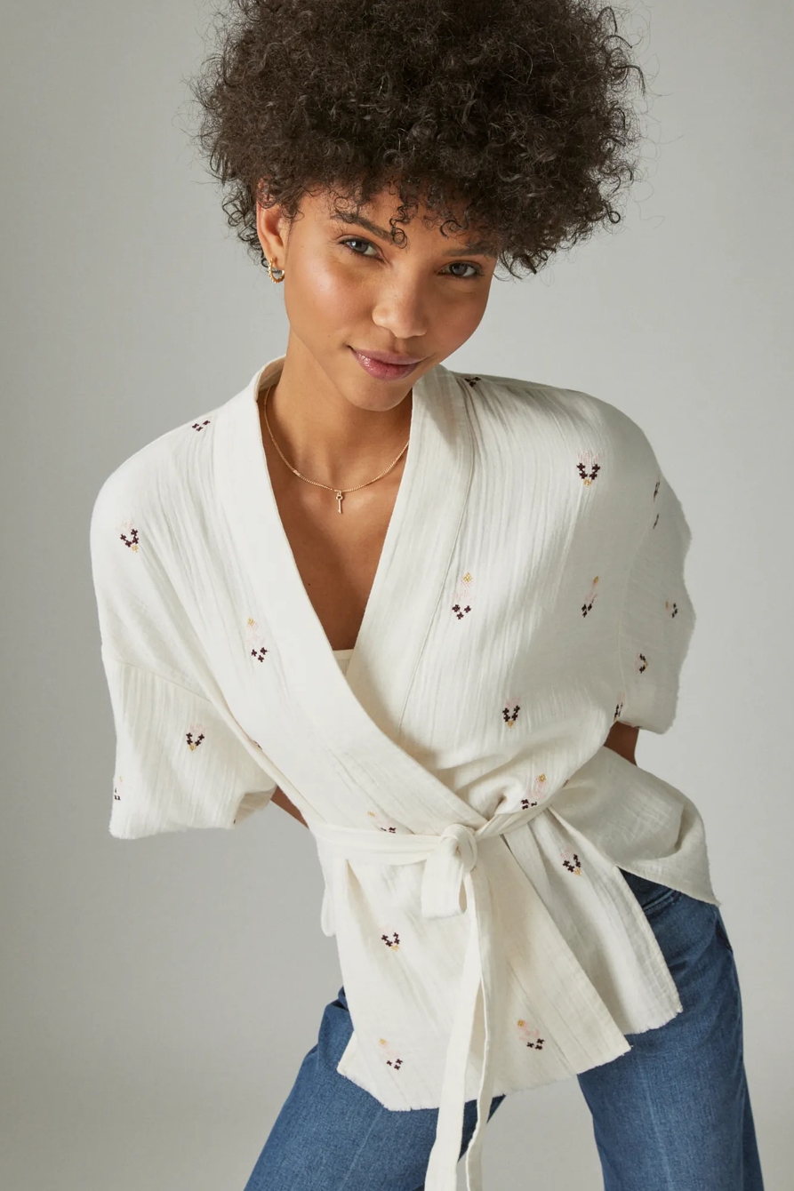 GEO EMBROIDERED KIMONO, image 2