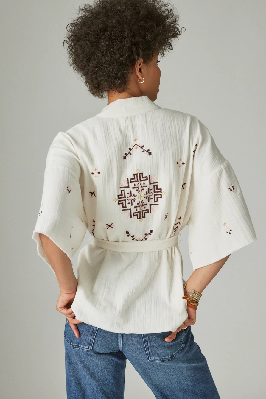 GEO EMBROIDERED KIMONO, image 3