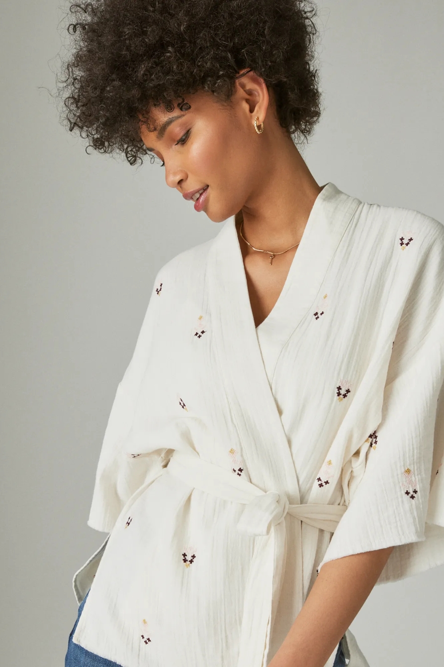 GEO EMBROIDERED KIMONO, image 4