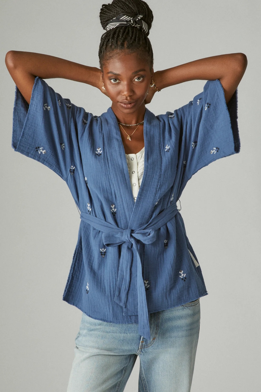 GEO EMBROIDERED KIMONO, image 2