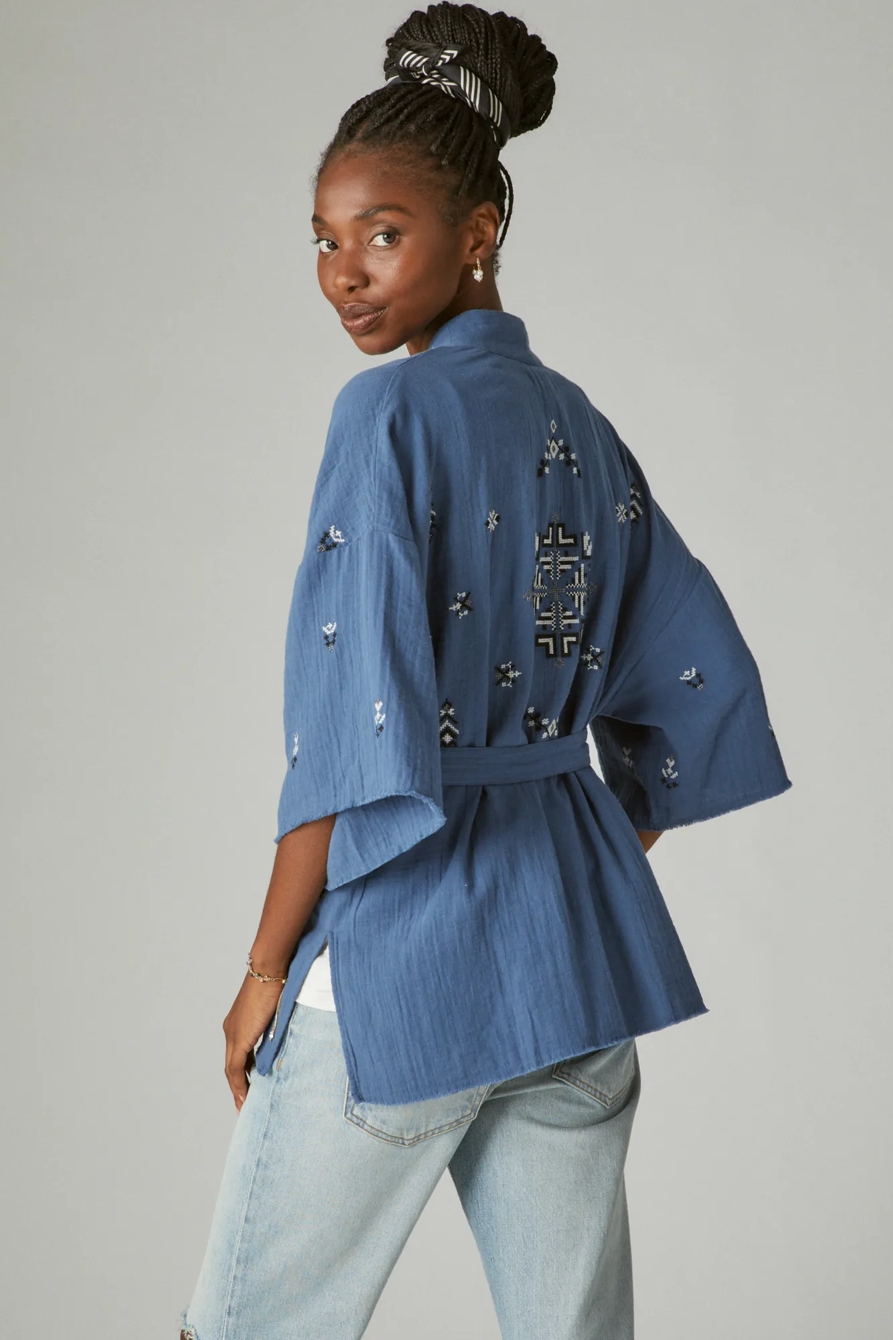 GEO EMBROIDERED KIMONO, image 3