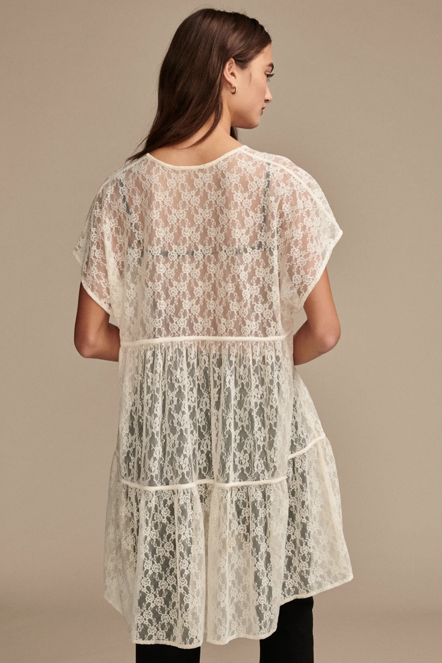 FESTIVAL LACE TIERED KIMONO, image 4
