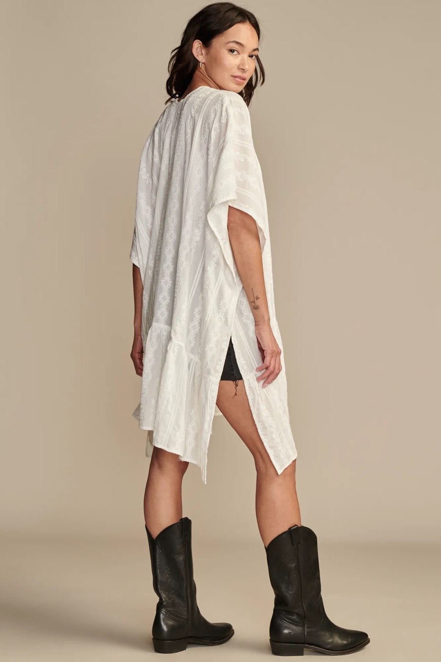 EMBROIDERED RUFFLE HEM KIMONO, image 3