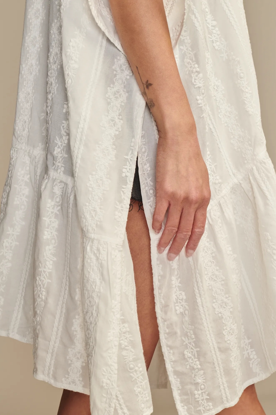 EMBROIDERED RUFFLE HEM KIMONO, image 4