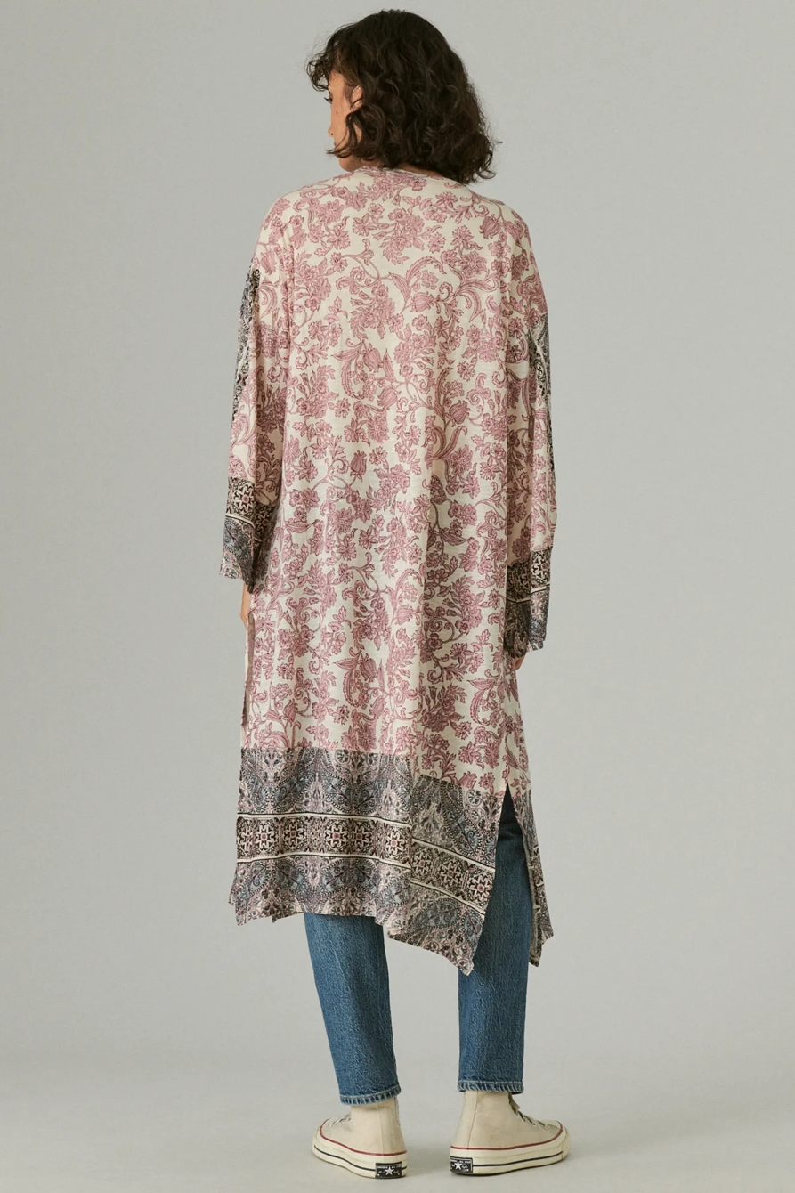 MIXED PRINT KNIT DUSTER KIMONO, image 3