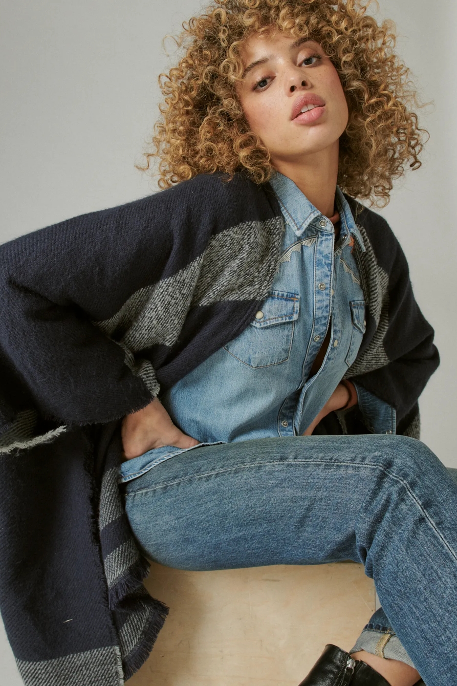 NAVY STRIPE KIMONO, image 5